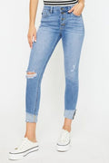 Kancan Distressed Cat's Whiskers Button Fly Jeans *