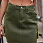 Women's Full Size Denim Mini Skirt with Pockets