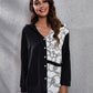 Contrast Button Up Long Sleeve Shirt