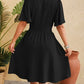 Ruched Surplice Short Sleeve Dress