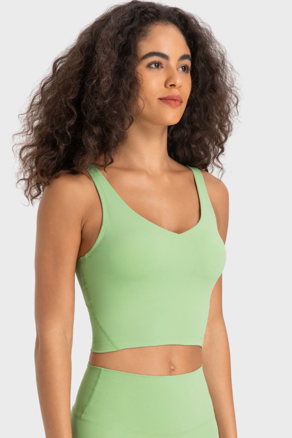 Deep V-Neck Crop Sports Bra in Assorted Colors