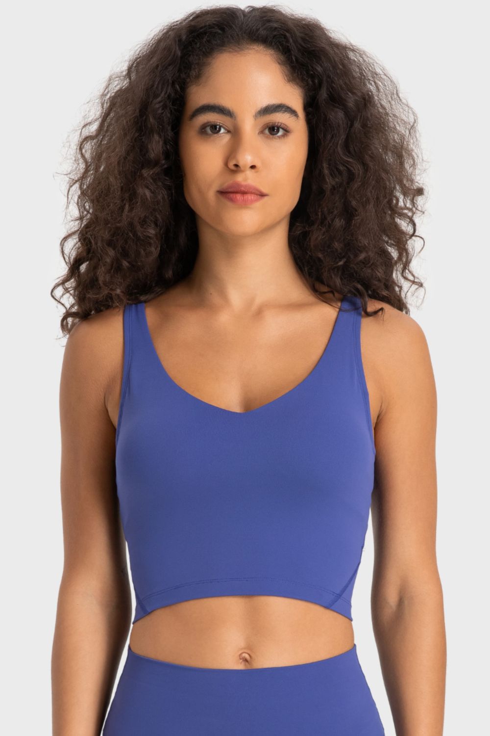 Deep V-Neck Crop Sports Bra in Assorted Colors