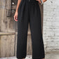 INSPRIRE ME Ruched High Waist Straight Leg Pants