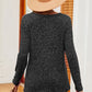 Eyelet Ribbed Round Neck Long Sleeve T-Shirt