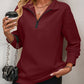 Malibu Dreams Zip-Up Dropped Shoulder Sweatshirt