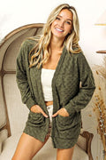 BiBi Checkered Long Sleeve Open Front Cardigan - Brand BiBi *
