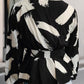 Charming Trends Black Printed Tie Front Lace Detail Cardigan