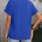 Eyelet Notched Short Sleeve T-Shirt