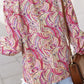 Printed Frill Flounce Sleeve Shirt