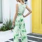 Tie-Dye Tie Waist Sleeveless Jumpsuit