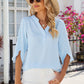 Notched Half Button T-Shirt