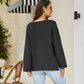 Drop Shoulder V-Neck Knit Pullover