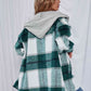 Plaid Hooded Jacket with Pockets