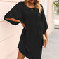 Round Neck Three-Quarter Sleeve Tee Dress