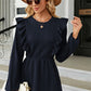 Ruffled Round Neck Balloon Sleeve Blouse
