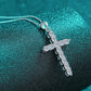 925 Sterling Silver Cross Moissanite Necklace
