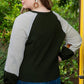 Plus Size Army Green Floral Waffle-Knit Round Neck Blouse