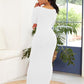 Round Neck Long Sleeve Maxi Wrap Dress