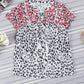 Leopard Tassel Tie Short Sleeve Top