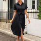 Tied Button Up Shirt Dress