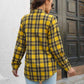 Plaid Collared Neck Buttoned Shirt with Pockets