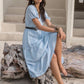 Tie Neck Balloon Sleeve Tiered Dress