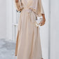 Slit Tied V-Neck Three-Quarter Sleeve Dress