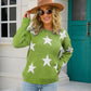 Star Round Neck Dropped Shoulder Sweater