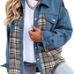 Plaid Button Up Dropped Shoulder Jacket