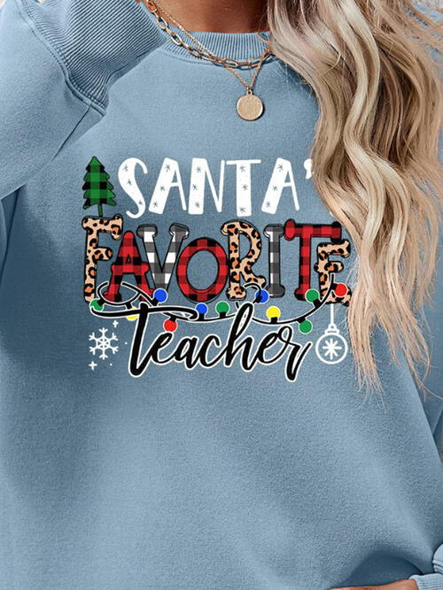 Christmas Themed Letter Graphic Sweatshirt