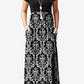 Full Size Printed Round Neck Short Sleeve Dress with Pockets