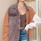 Color Block Collared Neck Jacket