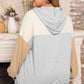 Plus Size Color Block Drawstring Long Sleeve Hoodie