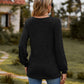 Full Size Round Neck Button-Down Long Sleeve Tee