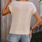 Pocketed Round Neck Cap Sleeve Sweater