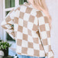 Checkered Snap Down Long Sleeve Jacket