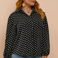 Women's Plus Size Polka Dot Balloon Sleeve Shirt