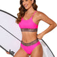 BEACHn'SUN Women's Leopard Contrast Bikini Set