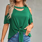 Tied Cutout Cold-Shoulder Top