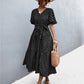 Women's Printed V-Neck Flutter Sleeve Belted Dress