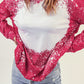 Women's Full Size Contrast Splash Drop Shoulder Sweatshirt