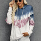 Full Size Oversized Boho Blue Tie-dye Drop Shoulder Hoodie