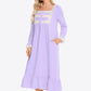 Women's GirlNextDoor Full Size Contrast Lace Trim Ruffle Hem Square Neck Night Dress