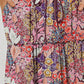 Floral Frill Trim Tiered Maxi Skirt
