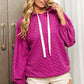 BiBi Brushed Checker Drawstring Long Sleeve Hoodie - Brand BiBi
