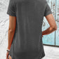 Women's Spliced Lace Contrast Short Sleeve Top