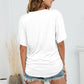 Full Size V-Neck Side Ruched Tee