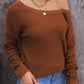 Woven Right Crisscross Back Waffle-Knit Sweater