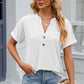 Eyelet Notched Short Sleeve T-Shirt