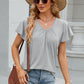 V-Neck Flutter Sleeve T-Shirt